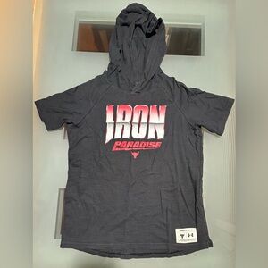 Under Armour YL Iron Paradise Logo Short Sleeve Hoodie